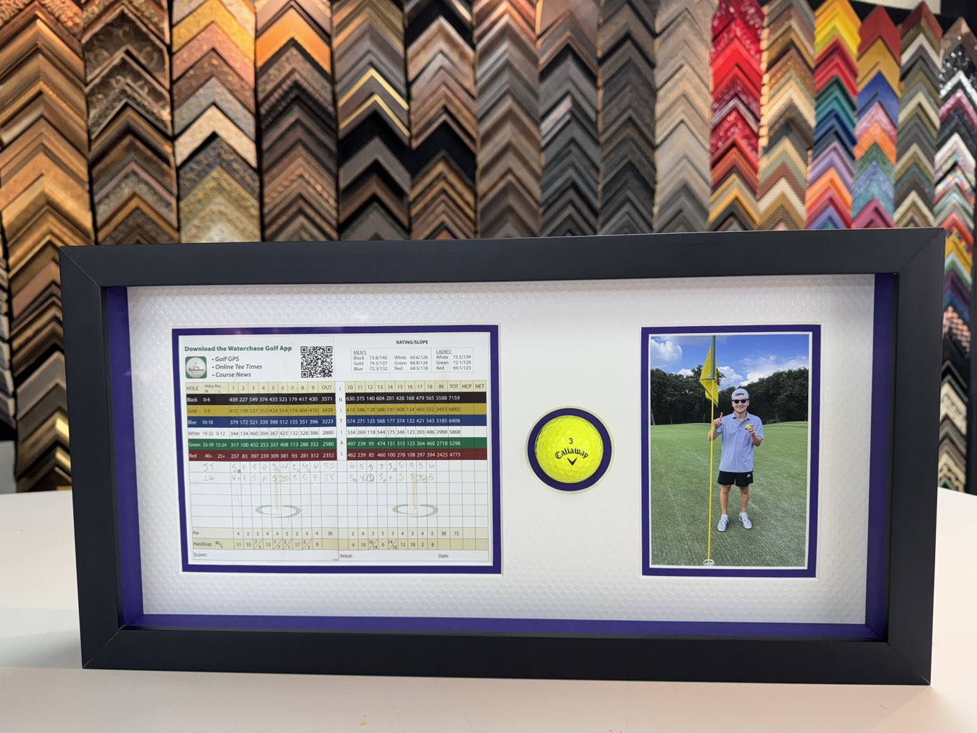 Custom shadowbox with layered matting and a finished presentation